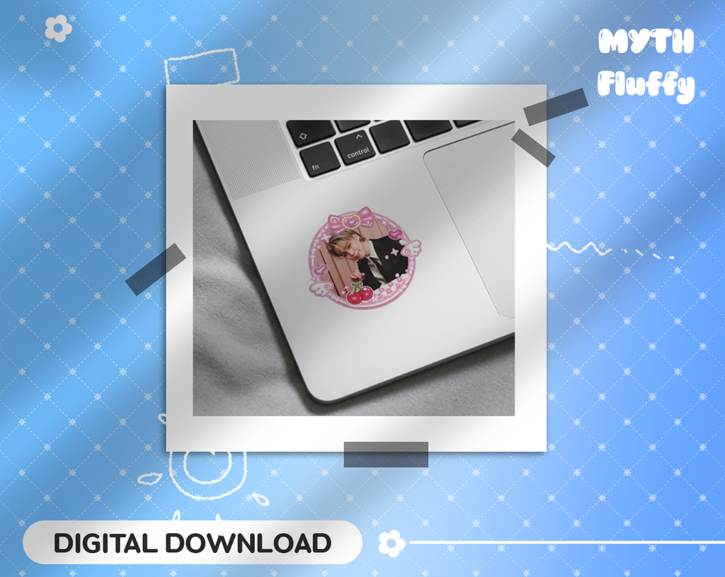 kpop Frame Cutie pink Template, kpop Stickers, kpop giveaway, Digital Download
