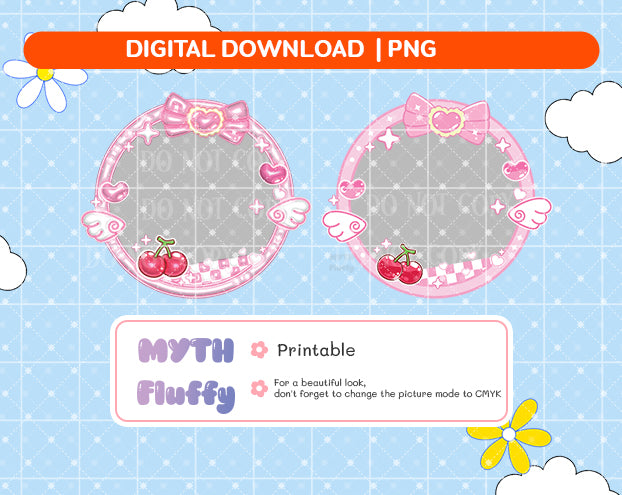 kpop Frame Cutie pink Template, kpop Stickers, kpop giveaway, Digital Download
