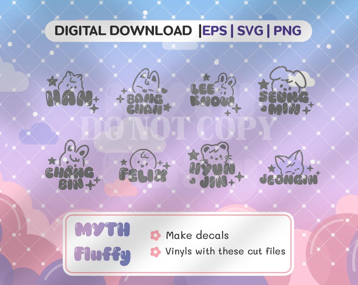 Kpop SKZ-Bubble | Light stick Decals / Vector files / svg eps png