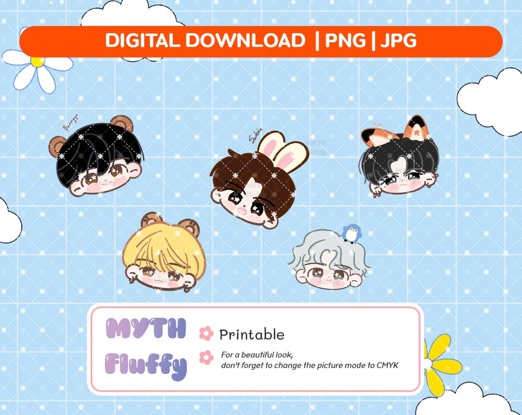 TXT (moa) Member character Clipart Bundle (Digital Download)