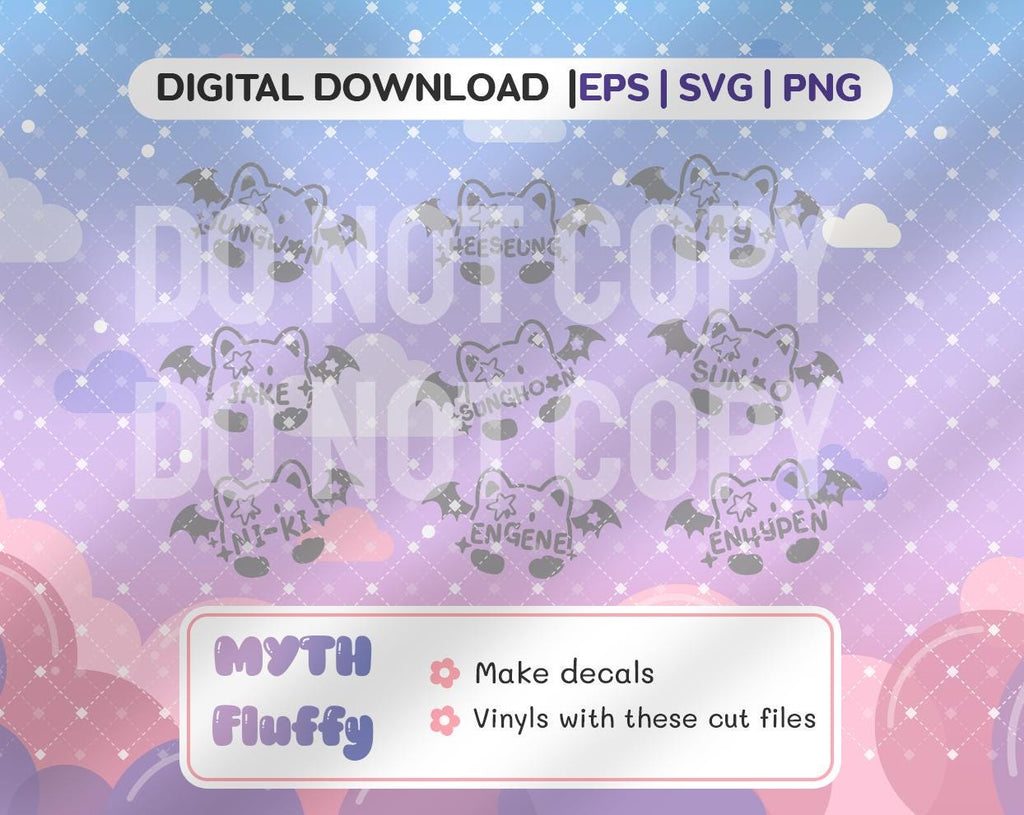 Kpop EN-Vampire Character lightstick decals svg, png,eps